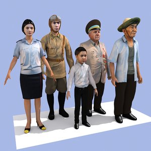 set characters 3D model