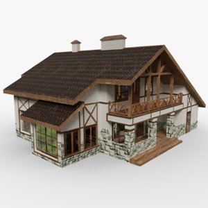 alpine chalet 3D model