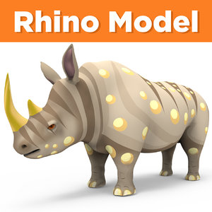 3D realistic rhino