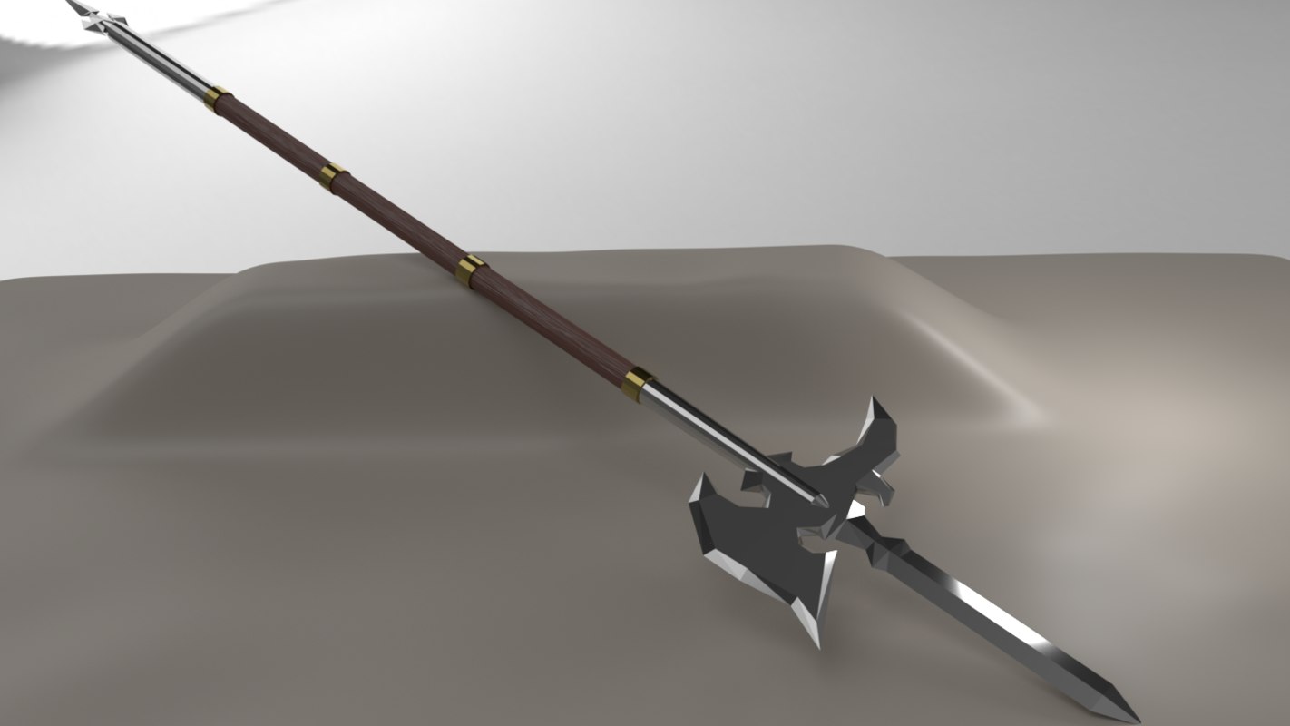 Halberd weapon rpg 3D model TurboSquid 1264584