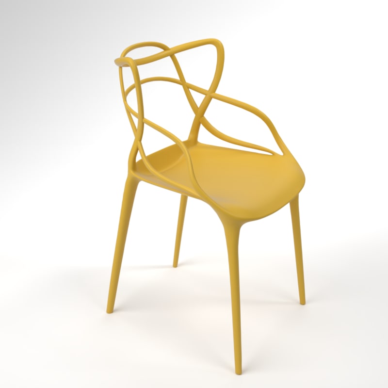 Interior kartell masters mustard 3D model TurboSquid 1264843