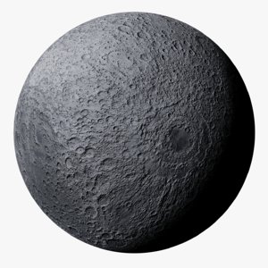 3D highpoly photorealistic moon details