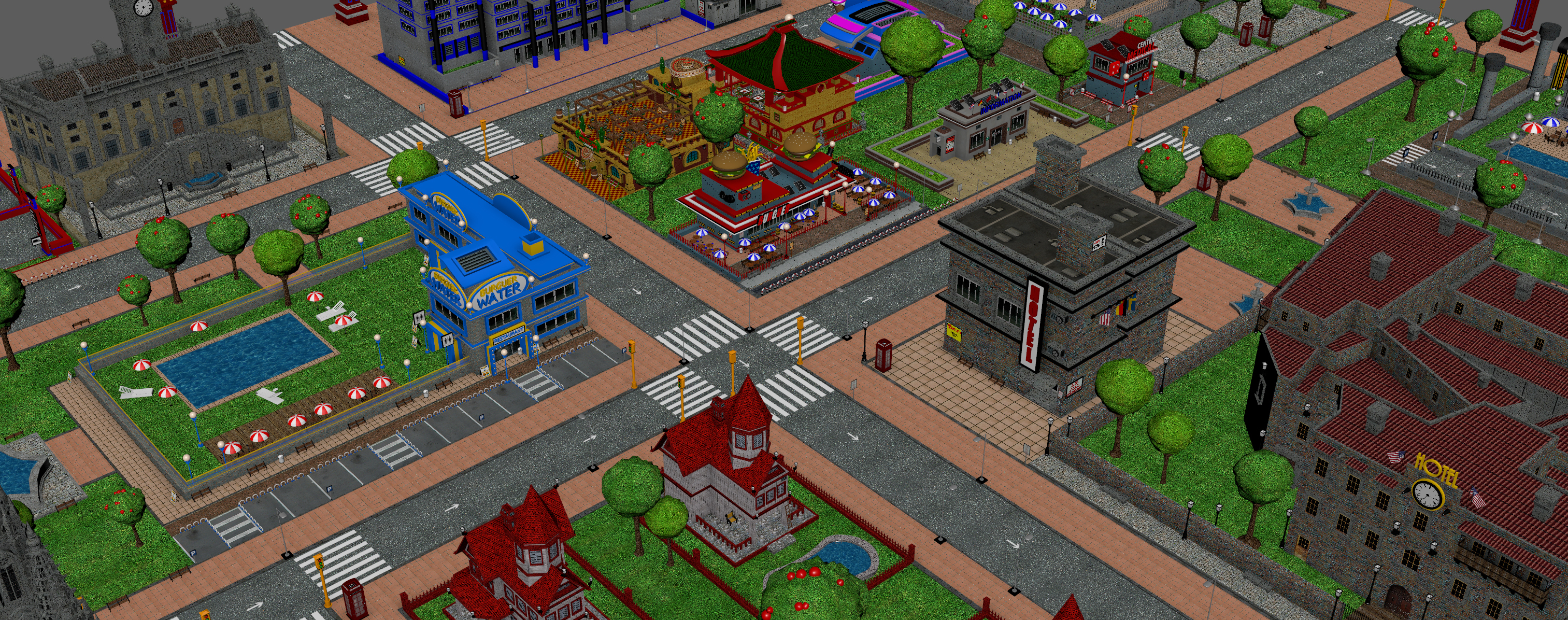 3d car cartoon city model