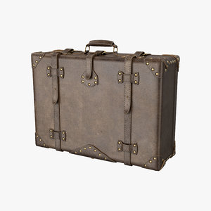 3D model leather suitcase