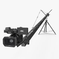 Camera Crane with Full HD Camcorder Panasonic HC X1000 Rigged