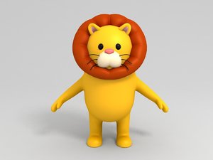 lion character cartoon 3D model