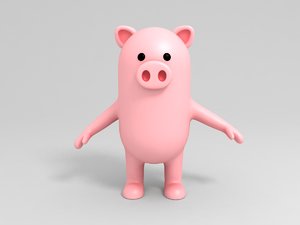 pig character cartoon model