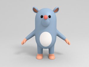 3D rat character cartoon model
