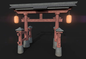 japanese gate 3D model
