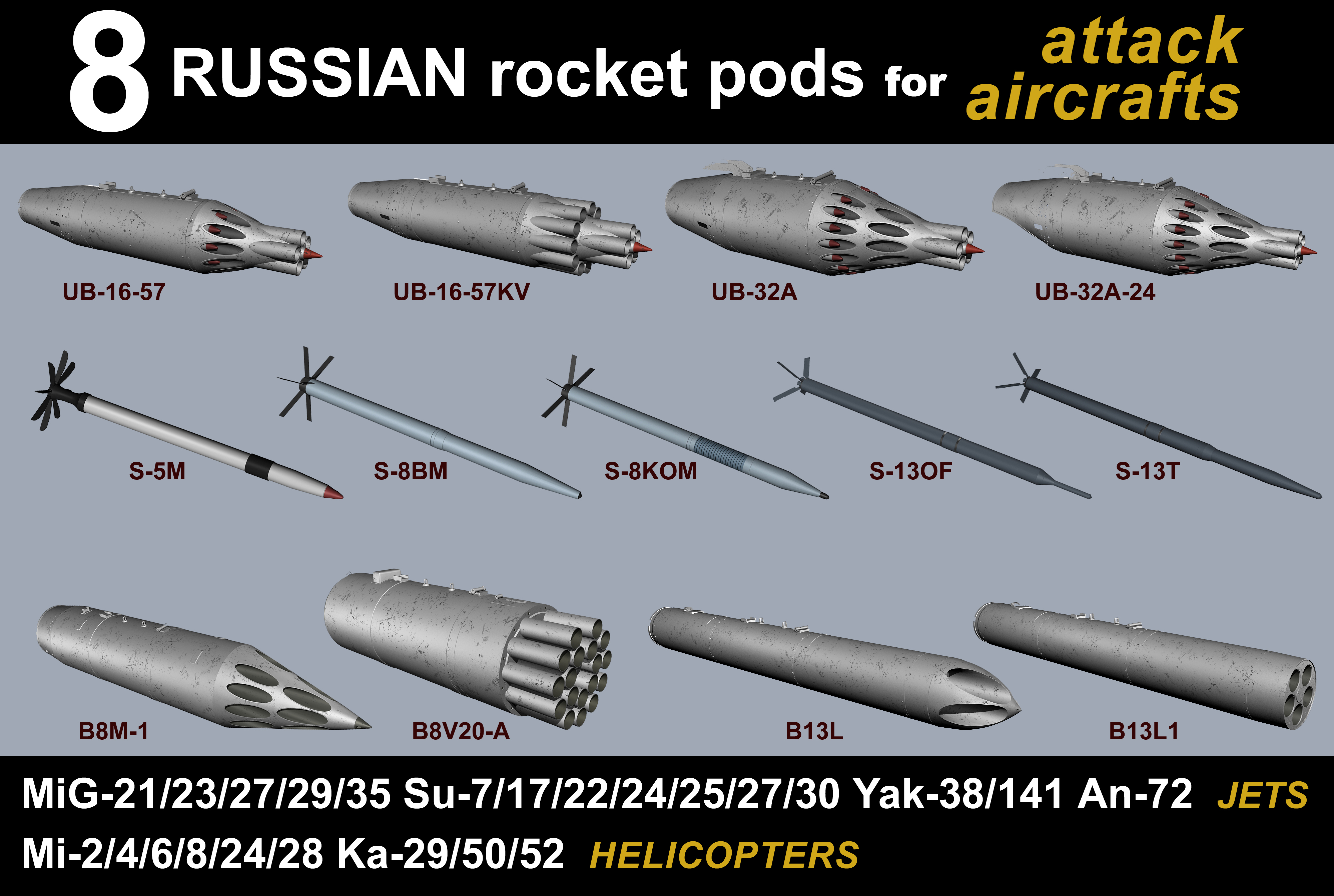 3D Rockets Pods Russian Model - TurboSquid 1266298