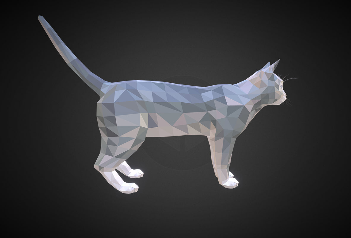  3D  cat  white art  farm animal TurboSquid 1266299