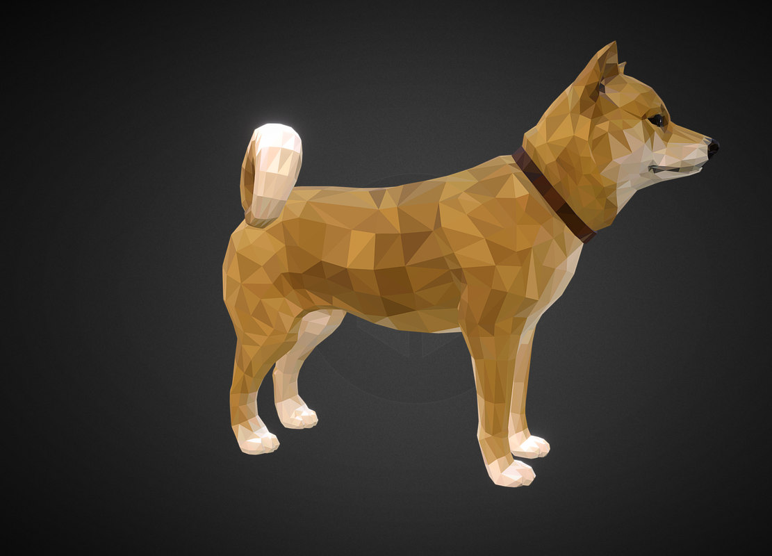 Dog Yellow Art Low Poly 3d Model Turbosquid