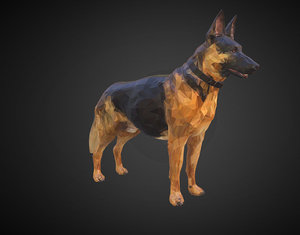 3D shepherd german art dog animal