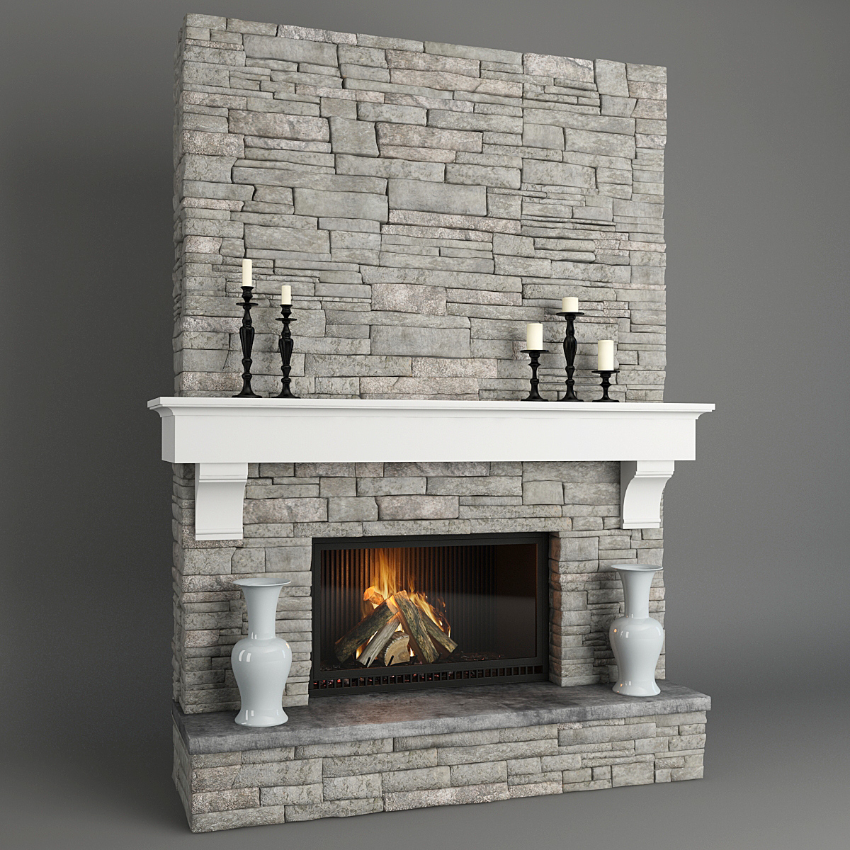old stone fireplace 3d model old stone fireplace 3d model