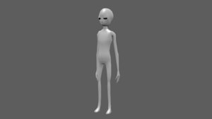 low-poly extraterrestrial alien 3D model