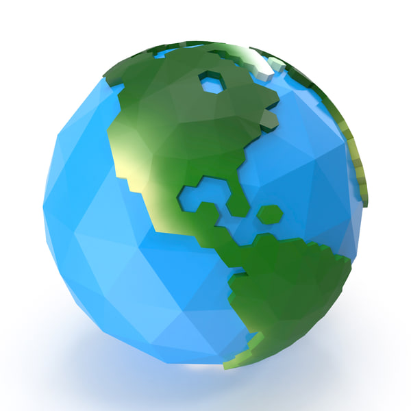 3d cartoon earth model