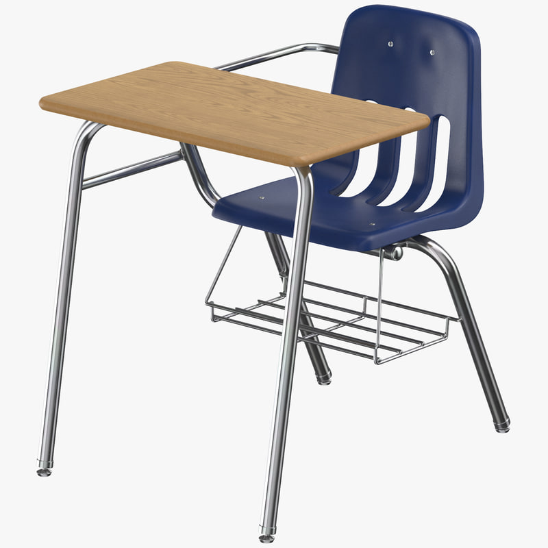 Student desk 02 3D model TurboSquid 1266795