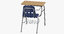 student desk 02 3D model
