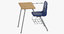 student desk 02 3D model