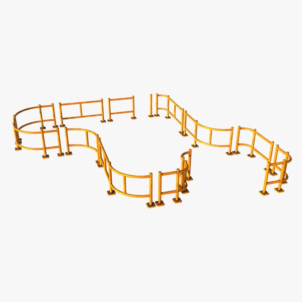 3d steel railing glass model