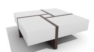 modern rotated glossy blocks 3D model