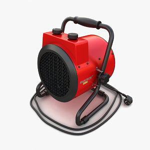 electric fan heater 01 3D model