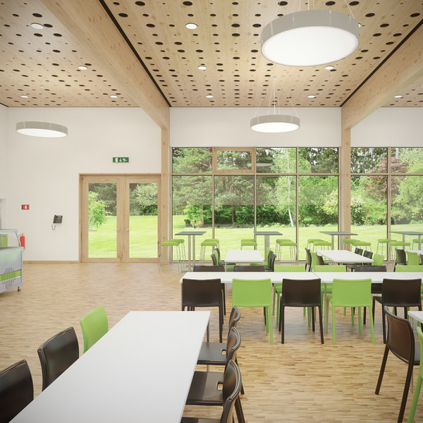 3d school cafeteria model