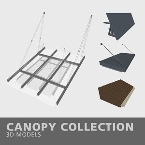 3D model canopy awning