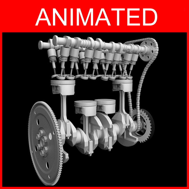 Piston Engine Animation Diagram