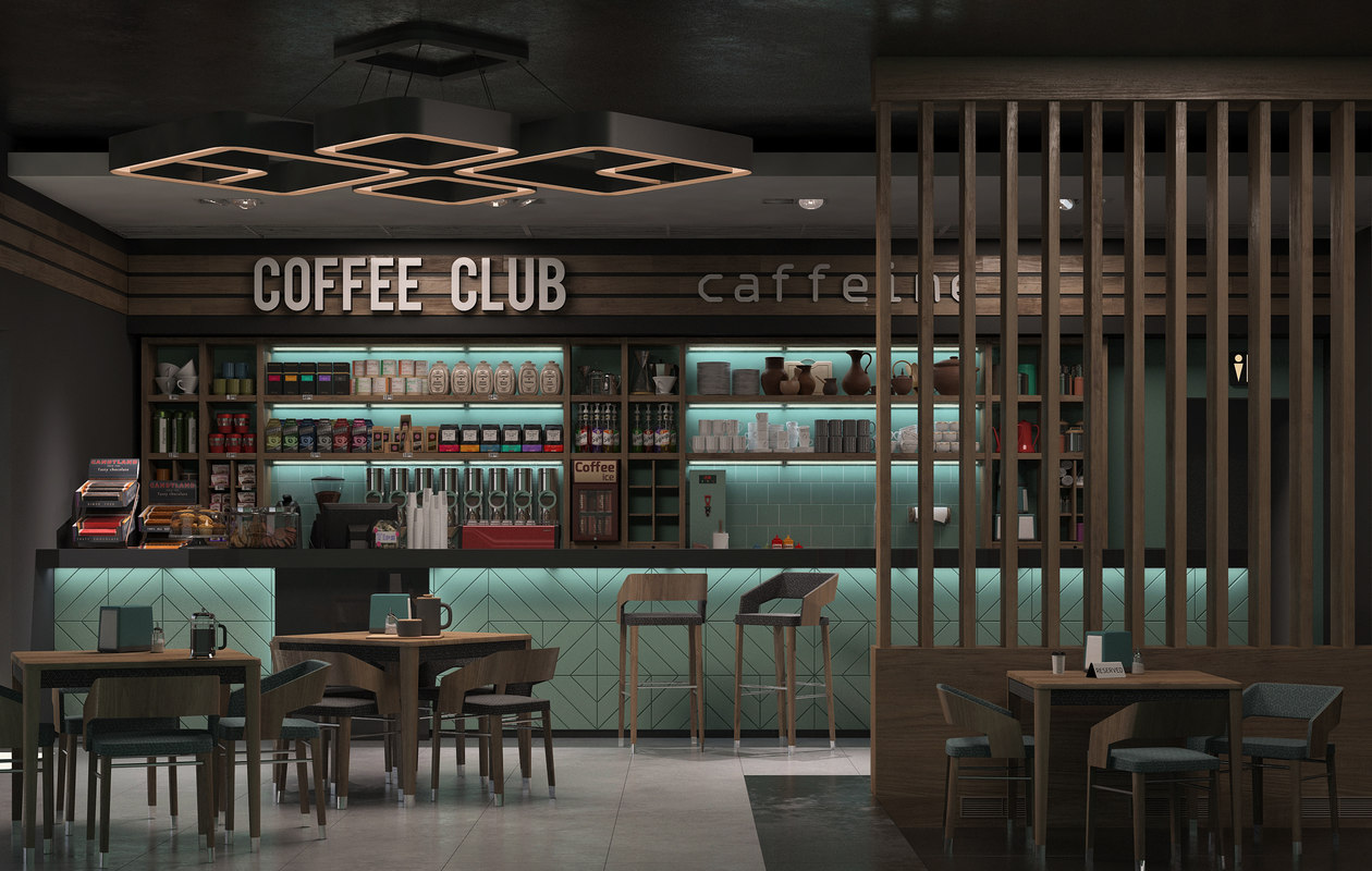 3D model scene interior coffee shop TurboSquid 1268118