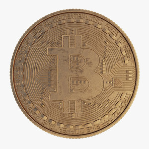 3D bitcoin gold coin