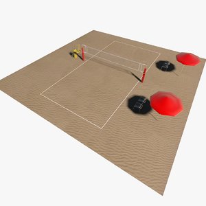 3D volleyball court model