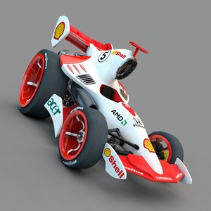 cartoon f1 car 3D model