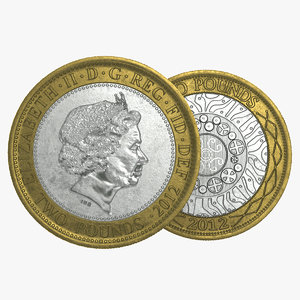 pounds british coin 3D