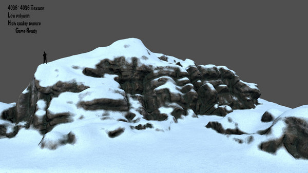 3d Model Rock Snow Turbosquid