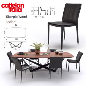 table scorpio wood cattelan 3D