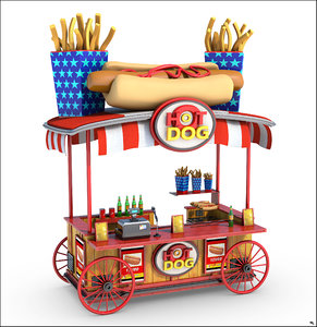 hot dog cart 3D model