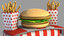 3D burger wagon cartoon
