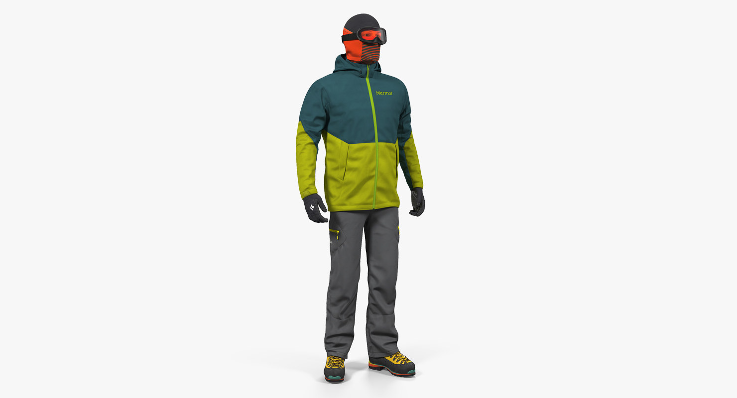 Rock climber winter hiking 3D model - TurboSquid 1269392