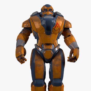 3D robot pbr metal