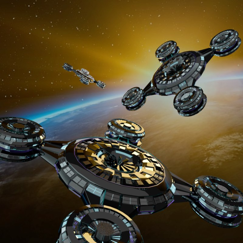 Spaceship centered blender 3D model TurboSquid 1269600