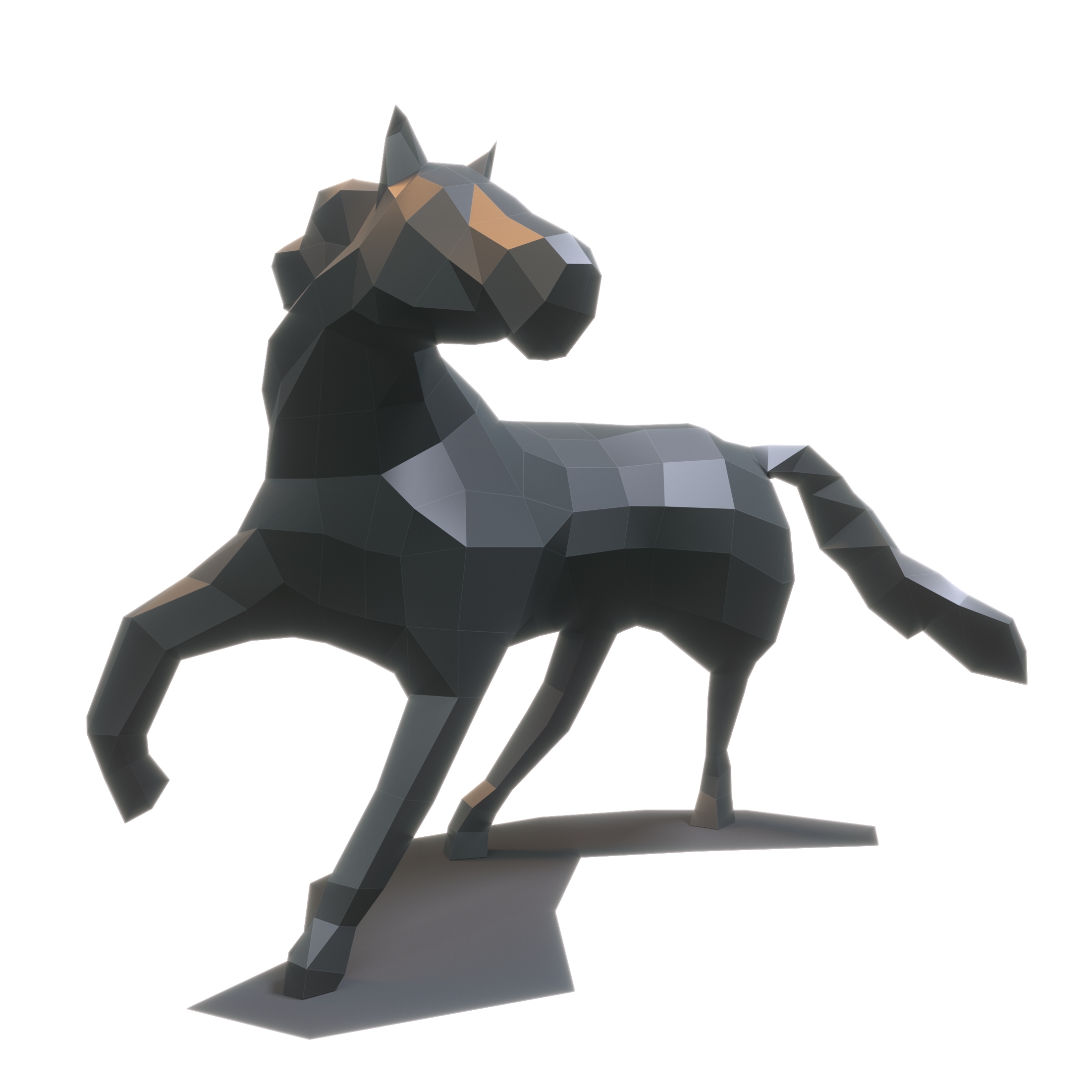 03 Papercraft Horse Head Printable Digital Template