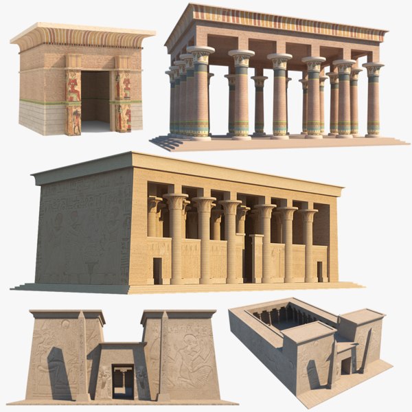 egyptian temple 3d 3ds