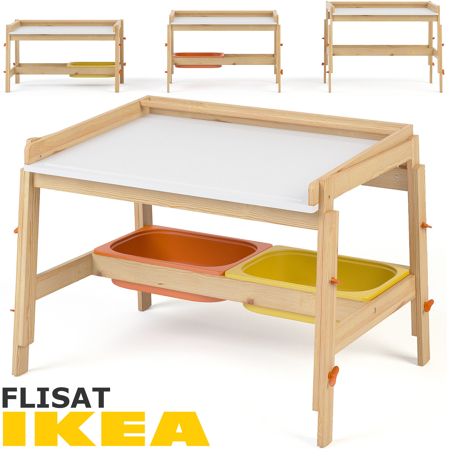 3d Ikea Flisat Child Desk Model Turbosquid 1270132