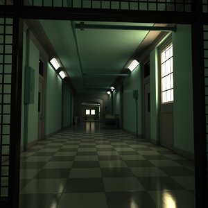 scary corridor elevator 3D model