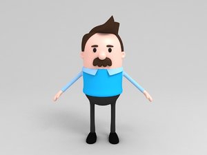 3D dad character cartoon model