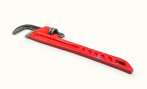 steel pipe wrench 3D model