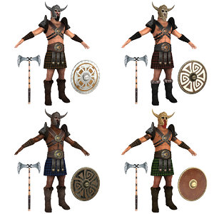 barbarians man shield model
