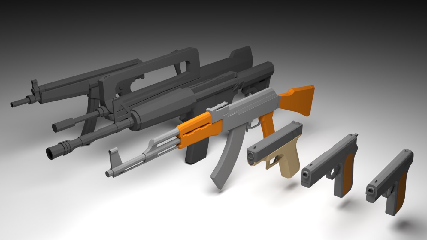 blender 3d gun models download