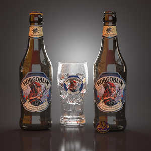 3D hobgoblin beer bottles model